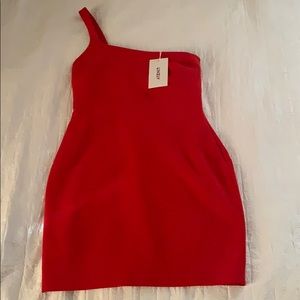 LIKELY Scarlet Red OneShoulder Mini Cocktail Dress